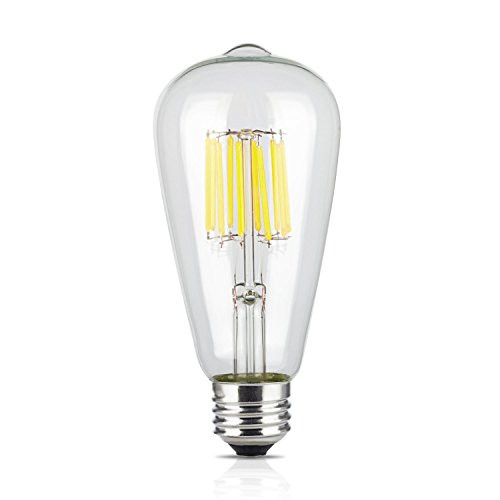 OMAYKEY LED Edison Bulb 10W (100W Equivalent) 5000K Daylight White 1000 Lumens, E26 Medium Base ST64 Vintage Edison Light Bulbs, 360 Degree Beam Angle, Non-dimmable, 1 Pack