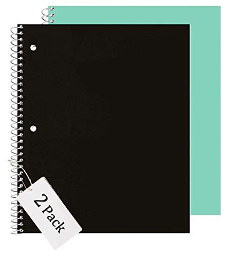 1InTheOffice Graph Composition Book, Wirebound, 8.5" x 11" Graph Paper Notebook, Assorted Colors, 100/Sheets"2 Pack"