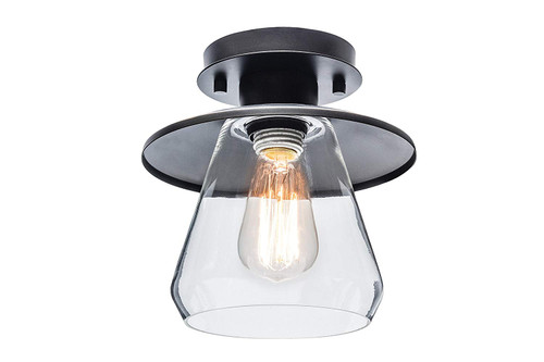 Globe Electric Vintage Semi-Flush Mount Ceiling Light, Oil Rubbed Bronze Finish, Clear Glass Shade, 64846 Globe Electric Vintage Semi-Flush Mount Ceiling Light, Oil Rubbed Bronze Finish, Clear Glass Shade, 64846