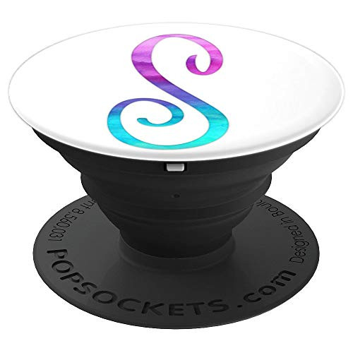Purple Turquoise Letter S Monogram On White PopSockets Grip and Stand for Phones and Tablets Purple Turquoise Letter S Monogram On White PopSockets Grip and Stand for Phones and Tablets