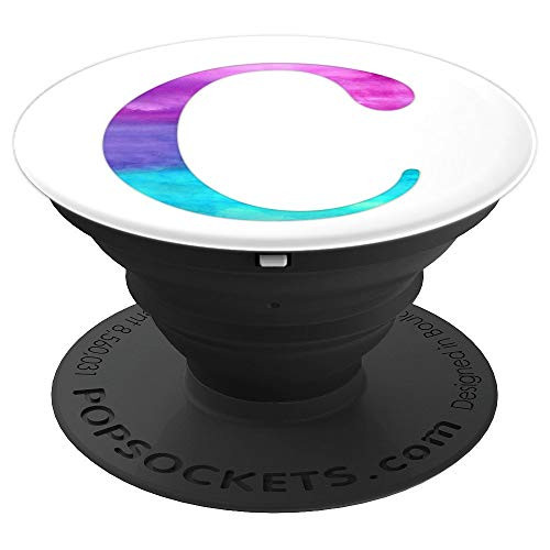 Purple Turquoise Letter C Monogram On White PopSockets Grip and Stand for Phones and Tablets Purple Turquoise Letter C Monogram On White PopSockets Grip and Stand for Phones and Tablets