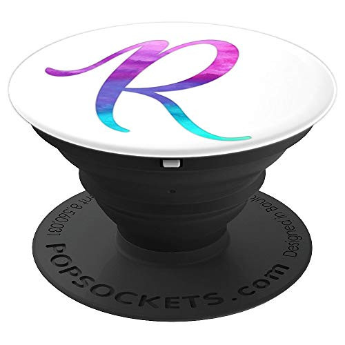 Purple Turquoise Letter R Monogram On White PopSockets Grip and Stand for Phones and Tablets Purple Turquoise Letter R Monogram On White PopSockets Grip and Stand for Phones and Tablets