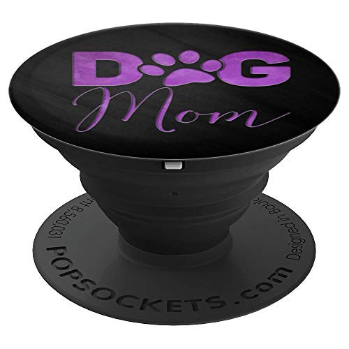 Vintage Purple Dog Mom Paw Print On Black - PopSockets Grip and Stand for Phones and Tablets Vintage Purple Dog Mom Paw Print On Black - PopSockets Grip and Stand for Phones and Tablets