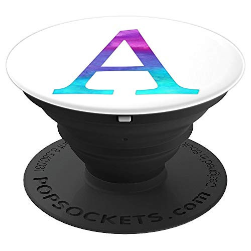 Purple Turquoise Letter A Monogram On White PopSockets Grip and Stand for Phones and Tablets Purple Turquoise Letter A Monogram On White PopSockets Grip and Stand for Phones and Tablets