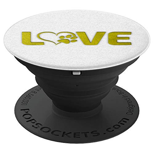 Vintage Yellow Dog Paw Print Heart On White - PopSockets Grip and Stand for Phones and Tablets Vintage Yellow Dog Paw Print Heart On White - PopSockets Grip and Stand for Phones and Tablets