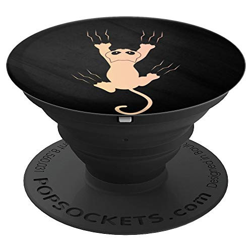 Pink Yellow Cat Kitten Silhouette On Black PopSockets Grip and Stand for Phones and Tablets
