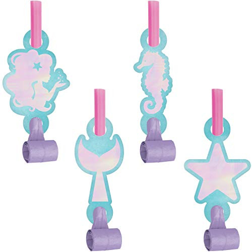 Creative Converting 336709case Iridescent Mermaid Party Blowers 2.5" x 5.25" Purple