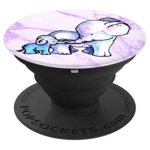Mama Elephant Cute Elephant - Purple Color Phone Grip - PopSockets Grip and Stand for Phones and Tablets