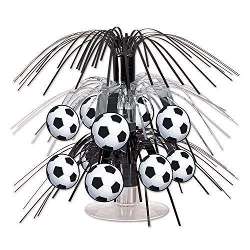 Beistle Soccer Ball Cascade Centerpiece, 71/2-Inch, Black/Silver/White (Value 3-Pack)
