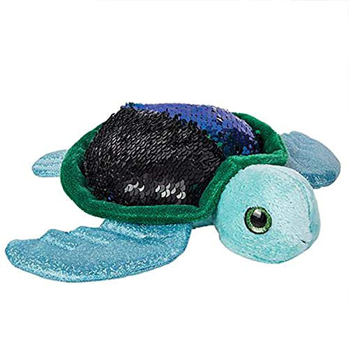 Adventure Planet Reversible Mermaid Sequins Flip Sequin Sea Turtle 18" Plush (Blue, 10")