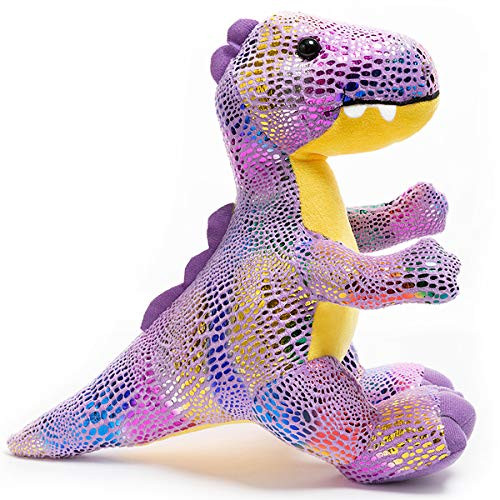 HollyHOME Plush T-Rex Dinosaur Cute Stuffed Animal Toy Kids Gift Purple 10 Inch