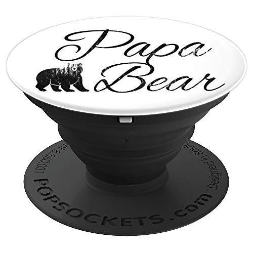 Papa Bear Fathers Day Brown Bear - PopSockets Grip and Stand for Phones and Tablets