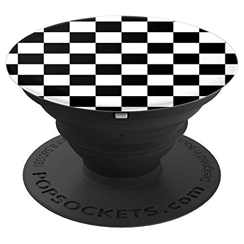 Checkerboard Black and White Pattern Graphic - PopSockets Grip and Stand for Phones and Tablets