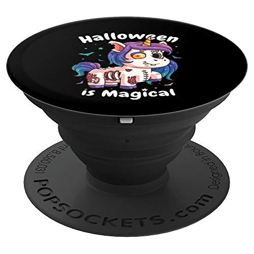 Halloween Is Magical Zombie Unicorn Trick or Treating Gift PopSockets Grip and Stand for Phones and Tablets