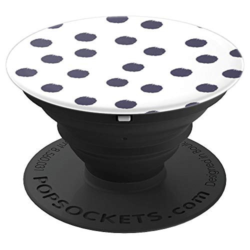 PopSockets: Navy Blue Polka Dots - PopSockets Grip and Stand for Phones and Tablets
