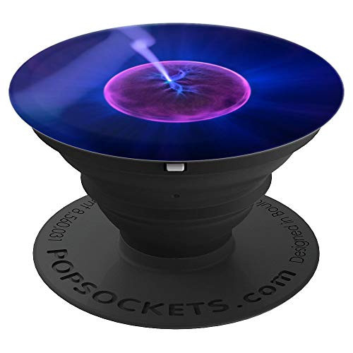 Purple Sphere Electric Blue With Lightning Bolt - PopSockets Grip and Stand for Phones and Tablets