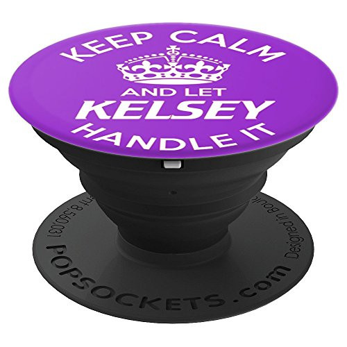 Keep Calm And Let Kelsey Handle It Purple - PopSockets Grip and Stand for Phones and Tablets