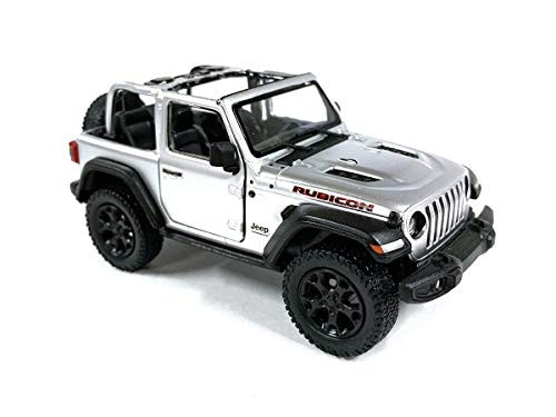 HCK Jeep Wrangler Rubicon 4x4 Convertible Off Road Exploration Diecast Model Toy Car Silver