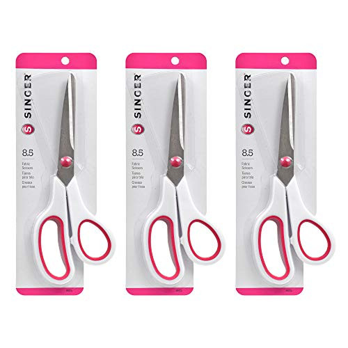 SINGER 00445 8-1/2-Inch, 3-Pack Fabric Scissors with Comfort Grip Red & White SINGER 00445 8-1/2-Inch, 3-Pack Fabric Scissors with Comfort Grip Red & White