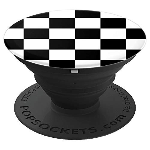 Checkerboard Black and White Checkered Pattern - PopSockets Grip and Stand for Phones and Tablets