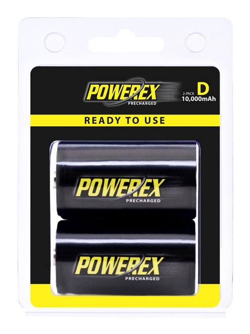 Powerex Low Self-Discharge Precharged D Rechargeable NiMH Batteries , (MHRDP2)