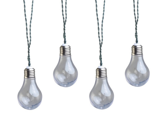 Moonrays 91137 Solar Powered LED Vintage Bulb String Lights, Clear