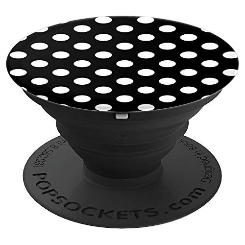 Black and White Polka Dot - PopSockets Grip and Stand for Phones and Tablets
