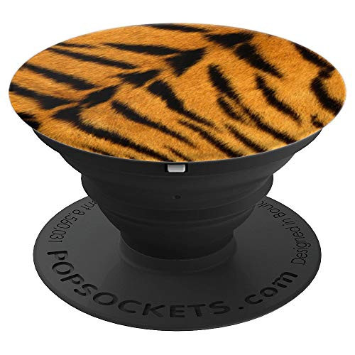 Tiger Animal Print Fashion Black Brown Spots - PopSockets Grip and Stand for Phones and Tablets