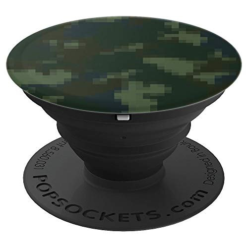 Digital Brown Green Blue Camouflage Camo Phone Holder Gift - PopSockets Grip and Stand for Phones and Tablets