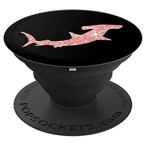 Cool Pink Hammerhead Shark in Black Ocean Gift - PopSockets Grip and Stand for Phones and Tablets