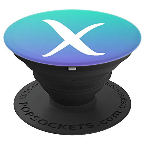 White Letter X Monogram Initial Purple Mint Ombre Gradient - PopSockets Grip and Stand for Phones and Tablets