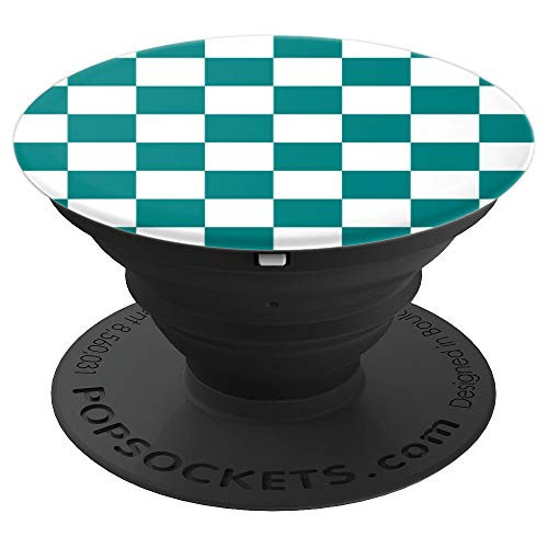 Checkerboard Green Teal White - Checkered Chess Board Gift - PopSockets Grip and Stand for Phones and Tablets Checkerboard Green Teal White - Checkered Chess Board Gift - PopSockets Grip and Stand for Phones and Tablets