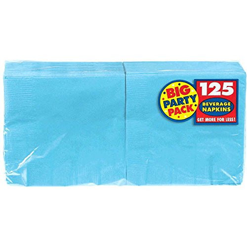 Amscan Big Party Pack Caribbean Blue Beverage Paper Napkins, 6 Pk.