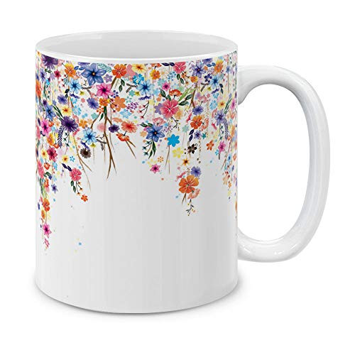 MUGBREW Watercolor Flower Purple Ceramic Coffee Gift Mug Tea Cup, 11 OZ MUGBREW Watercolor Flower Purple Ceramic Coffee Gift Mug Tea Cup, 11 OZ