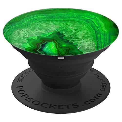 Geode Gemstone Agate Stone Green - PopSockets Grip and Stand for Phones and Tablets