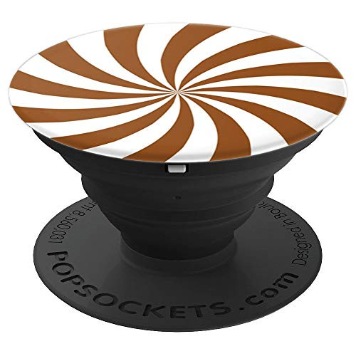 Coffee Brown And White Candy Swirl Kaleidoscope Pattern Zx - PopSockets Grip and Stand for Phones and Tablets