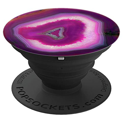 Pink Geode, Agate crystal PopSockets Grip - PopSockets Grip and Stand for Phones and Tablets