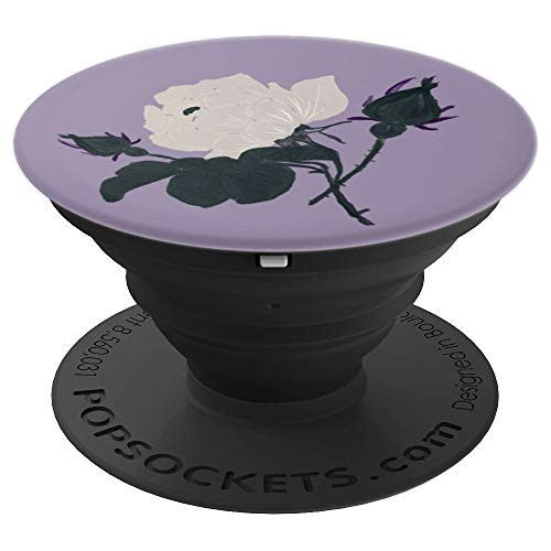 Lavender White Rose Floral Rosebud Pastel Purple Flowers - PopSockets Grip and Stand for Phones and Tablets