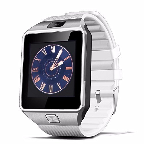 ZOMTOP DZ09 Bluetooth Smart Watch Touch Screen Smart Wrist Watch Phone Support SIM TF Card with Camera Pedometer Activity Tracker for iPhone iOS Samsung Android Smartphones (White)