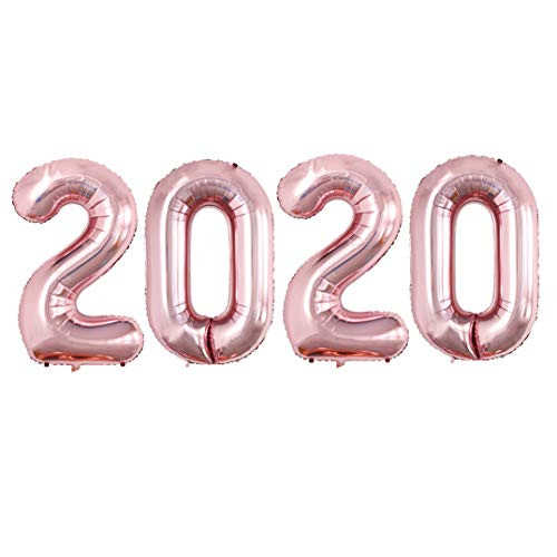 GOER 42 Inch 2020 Foil Number Balloons for 2020 New Year Eve Festival Party Supplies Graduation Decorations (Rose Gold)