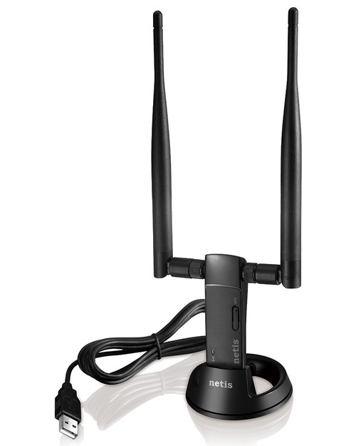 Netis WF2190 Wireless AC1200 Long-Range USB Adapter, Supports Windows, Mac, Linux, Two 5dBi High Gain Antennas, Free USB Cradle