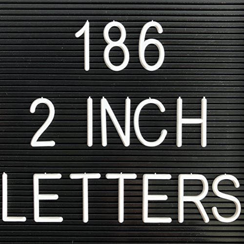 186-2 Inch Letters for Plastic Letter Board - These Letters are NOT Compatible with Felt Letter Boards (Includes Letters and Symbols ONLY)