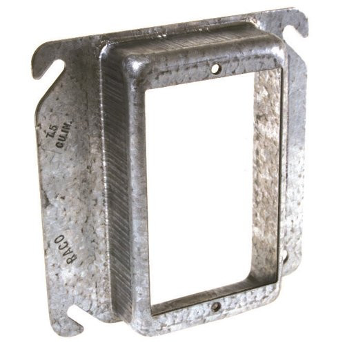 Hubbell-Raco 768 Raised 5/8-Inch, 4-Inch Square Mud-Ring for 1 Device, 25 Pack