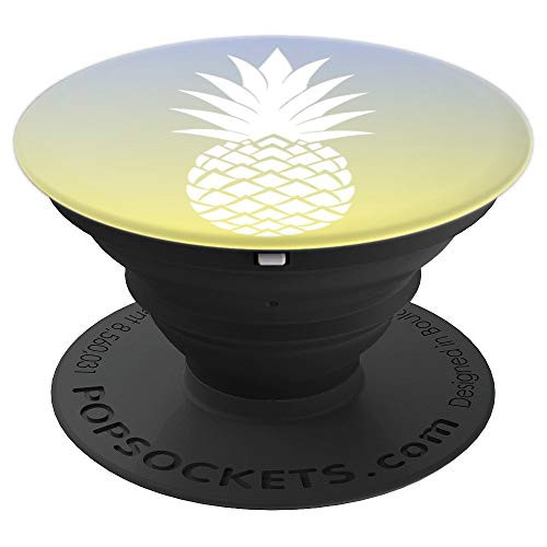 White Pineapple Purple Yellow Sky Sunset Design - PopSockets Grip and Stand for Phones and Tablets