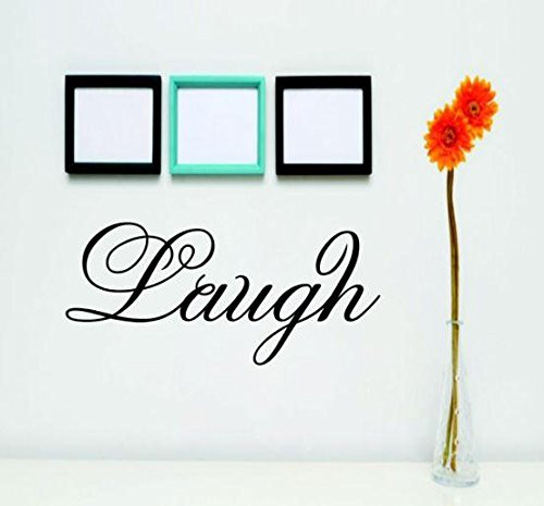 Design with Vinyl RE 1 C 2131 Laugh Quote Vinyl Wall Decal Sticker, 10 x 20", Black Design with Vinyl RE 1 C 2131 Laugh Quote Vinyl Wall Decal Sticker, 10 x 20", Black