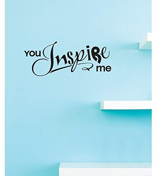 Design with Vinyl RE 1 C 2389 You Inspire Me Quote Vinyl Wall Decal Sticker, 10 x 20", Black Design with Vinyl RE 1 C 2389 You Inspire Me Quote Vinyl Wall Decal Sticker, 10 x 20", Black
