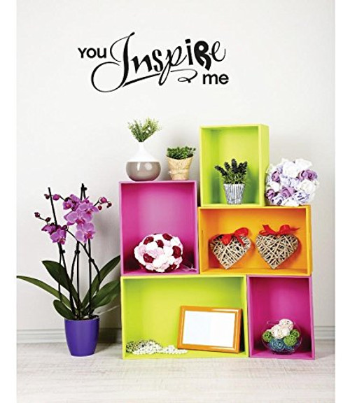 Design with Vinyl RE 1 C 2415 You Inspire Me Quote Vinyl Wall Decal Sticker, 10 x 20", Black Design with Vinyl RE 1 C 2415 You Inspire Me Quote Vinyl Wall Decal Sticker, 10 x 20", Black