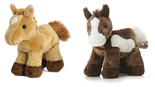 Aurora Paint Plush Horse & Prancer Red Roan Horse Mini Flopsie 8" Bundle