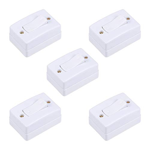 uxcell Inline Cord Switch AC 250V 6A On-Off SPST Rocker Switch for Bedroom Table Lamp Desk Light Pack of 5