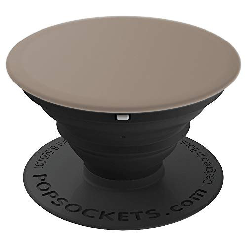 Taupe Grey Brown Solid Color Plain Background - PopSockets Grip and Stand for Phones and Tablets
